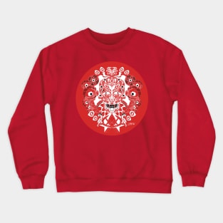 red rose crimson dawn ecopop tree of life catrina skull monster art Crewneck Sweatshirt